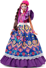 Poupée Barbie Día De Muertos 2022 avec robe traditionnelle à volants, couronne de fleurs et peinture pour le visage Calavera, cadeau pour les collectionneurs