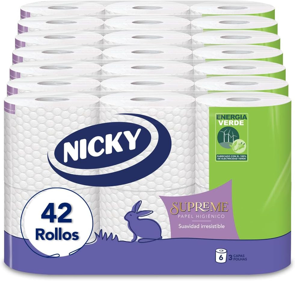 Papier toilette suprême, 42 rouleaux, 3 couches, 160 services par rouleau, Douceur irrésistible, Emballage facile à ouvrir, Papier certifié 100% Fsc