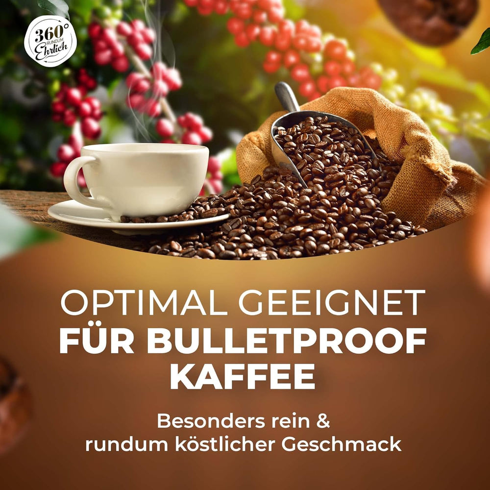 Premium Bio Kaffeebohnen 1000g, 100% Honduras Hochland Arabica Kaffeebohnen Bio - Köstlich, doux, sans danger - Bio Kaffee ganze Bohnen - Idéal comme Kaffeebohnen Vollaautomat - 360° Rundum Ehrlich