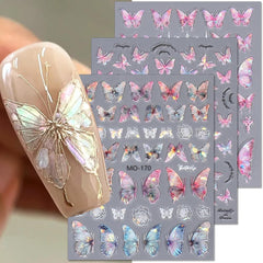 Autocollants pour ongles papillon en relief 5D autocollants de décoration d'ongles papillons auto-adhésifs autocollants d'art d'ongle de papillon aurore autocollants d'art d'ongle de papillon de conception d'accessoires d'ongle autocollants d'art d'ongle de papillon