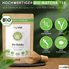 Ceai Matcha organic pudră premium 100 g Ceai verde de cea mai înaltă calitate din Japonia Kagoshima - perfect pentru smoothie Matcha Latte Ceai verde japonez Vegan Fără aditivi Ambalat fără plastic