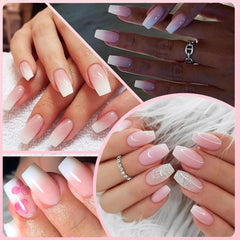 Ensemble de faux ongles Ballerine – 240 pièces de faux ongles rose lilas délicats, colle complète sur faux ongles, ensemble de faux ongles pour manucure et nail art pour femmes et filles (rose lavande)