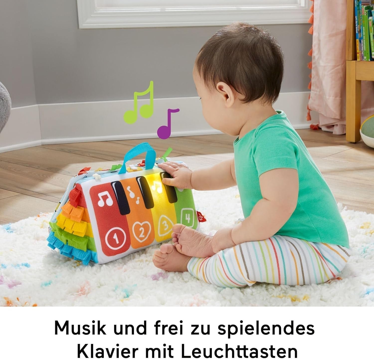FISHER-PRICE Kick & Play Soft Piano - Piano jouet doux et portable, design évolutif, touches colorées, pour bébés dès la naissance, HND54 Baby Toys Naty Shop