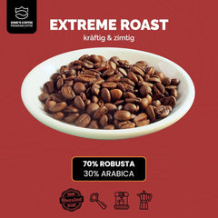 KING'S COFFEE - EXTREME ROAST - Espresso Intenso en grains - très faible acidité - torréfaction en petits lots d'Italie - grains de café pour machines entièrement automatiques et machines à porte-filtre - 1 kg