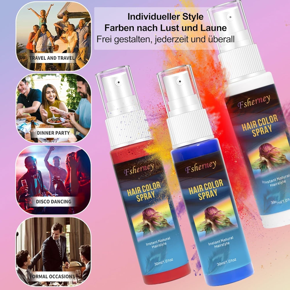 Coloration pour cheveux - Spray de couleur de cheveux vert temporaire de 30 ml, spray de coloration de cheveux temporaire naturel, teinture pour cheveux lavable pour fête cosplay Halloween (vert) Naty Shop Hair Dye