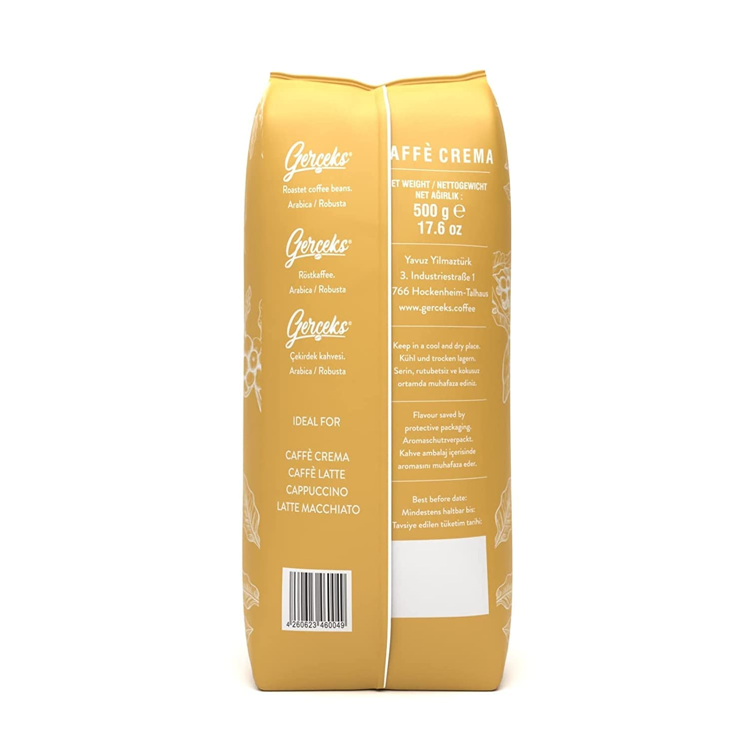 Caffe Crema E Aroma Kaffeebohnen 2kg (4x500g), Barista Kaffee schokoladig et säurearm, Espressobohnen kräftig, Bohnenkaffee mit Arabica et Robusta, fine Crema, idéal pour Milchkaffee