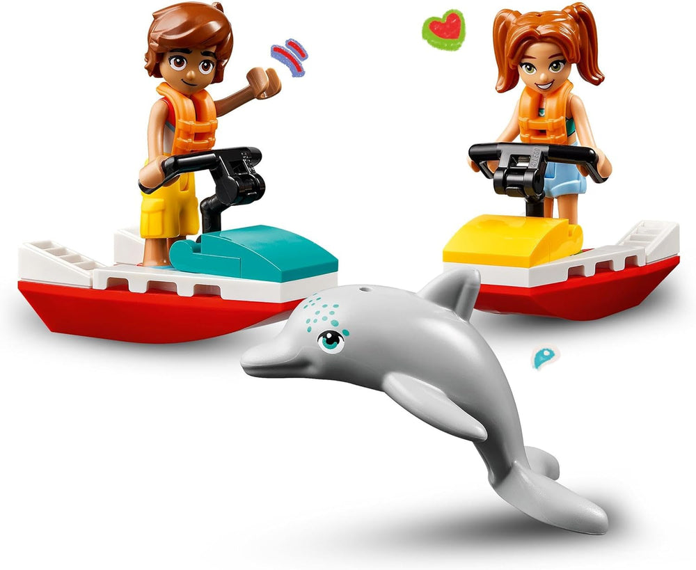Tour d'observation des sauveteurs LEGO Friends avec jet skis, jouet pour enfants, idée cadeau pour filles et garçons à partir de 5 ans avec 2 figurines et un dauphin, jouet jet ski 42623 Jeux de construction Besuche den LEGO-Store