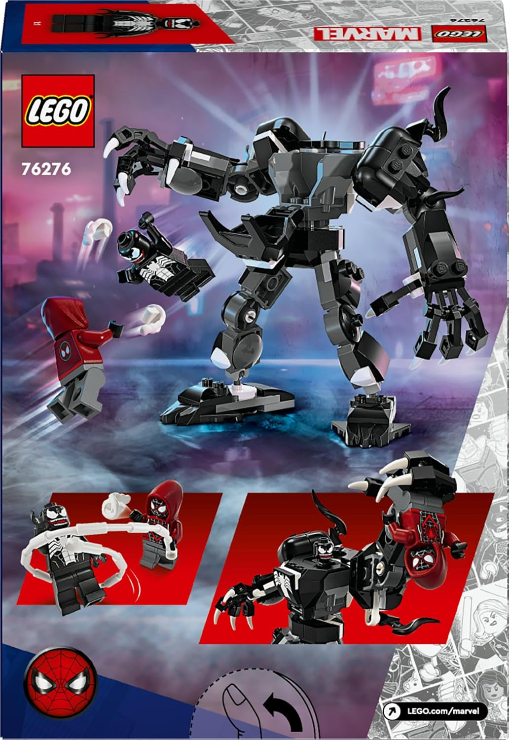 LEGO Marvel Venom Mech contre. Miles Morales Figurines mobiles pour enfants Spider-Man Set avec mini figurines Superhero Duel Jouet Cadeau pour garçons et filles de 6 ans 76276 Jeux de construction Besuche den LEGO-Store