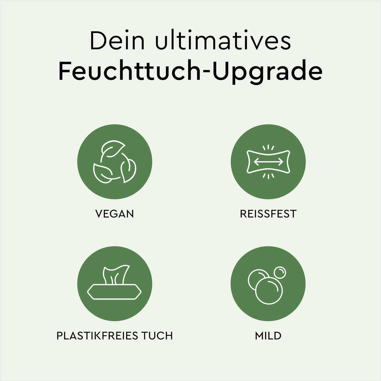 LILLYDOO Lingettes humides vertes, 600 unités (10 x 60), 100 % sans plastique, résistantes aux déchirures – Sans parfum, douces et naturelles, nettoyage doux pour les peaux sensibles, testées dermatologiquement