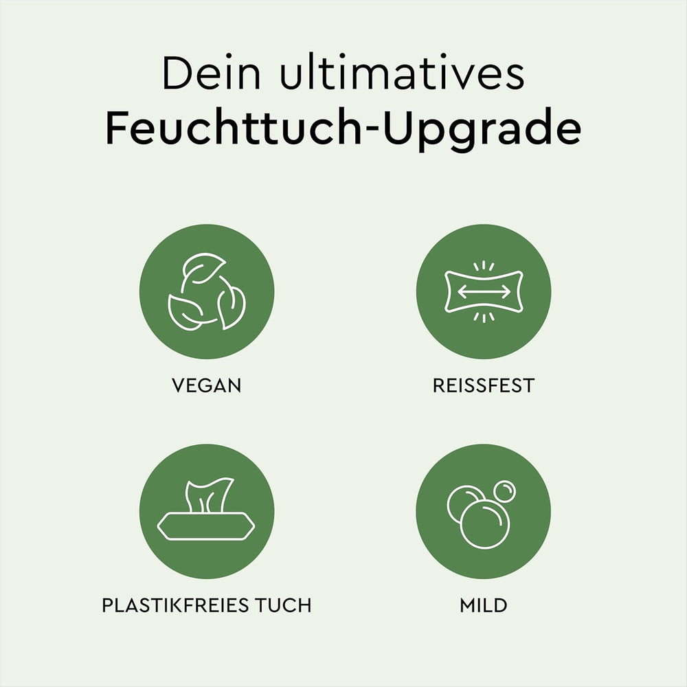 LILLYDOO Lingettes humides vertes, 600 unités (10 x 60), 100 % sans plastique, résistantes aux déchirures – Sans parfum, douces et naturelles, nettoyage doux pour les peaux sensibles, testées dermatologiquement