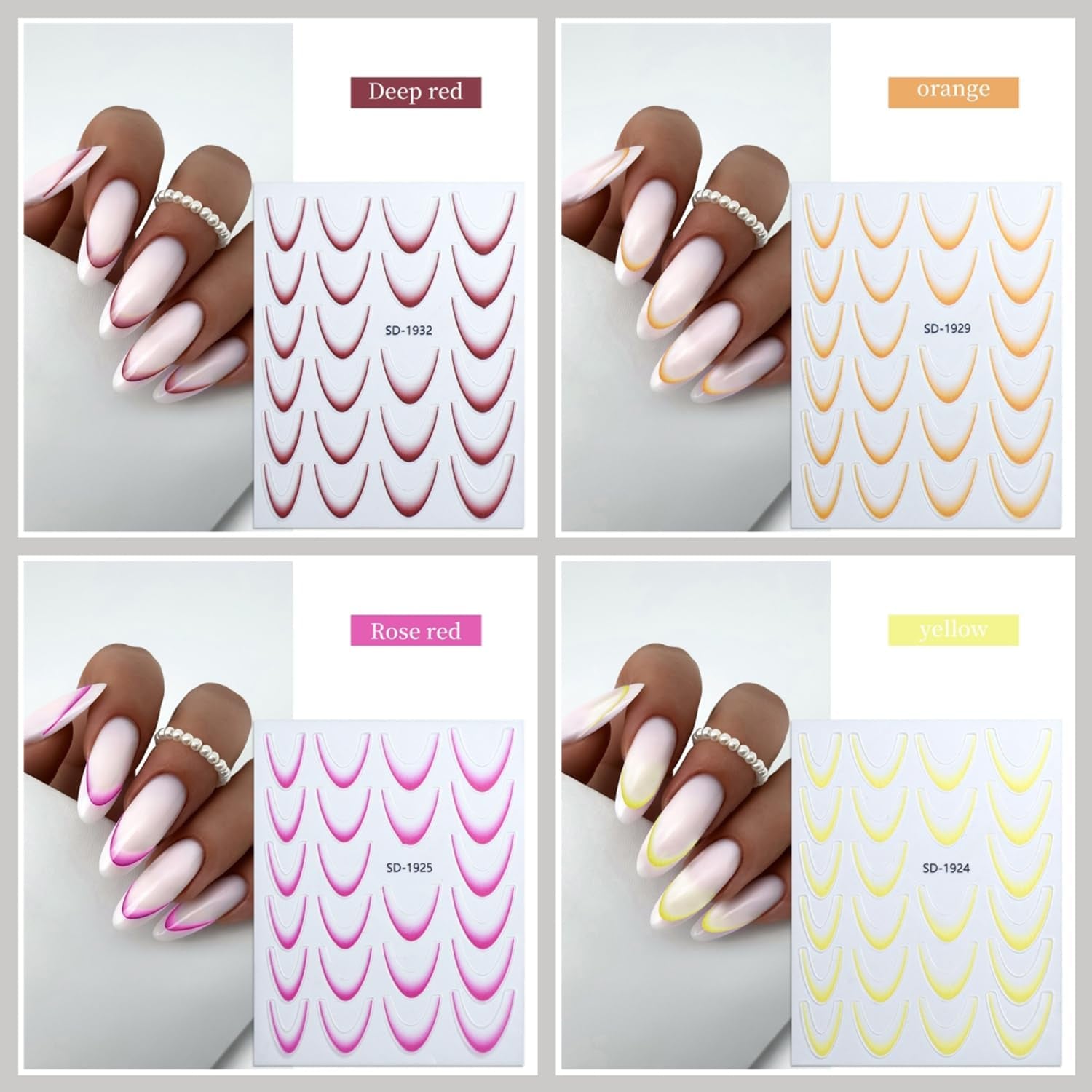 GZMAYUEN 12 couleurs français ongles autocollants 3D français dégradé couleur ongles autocollants auto-adhésif ongles conception ongles accessoires