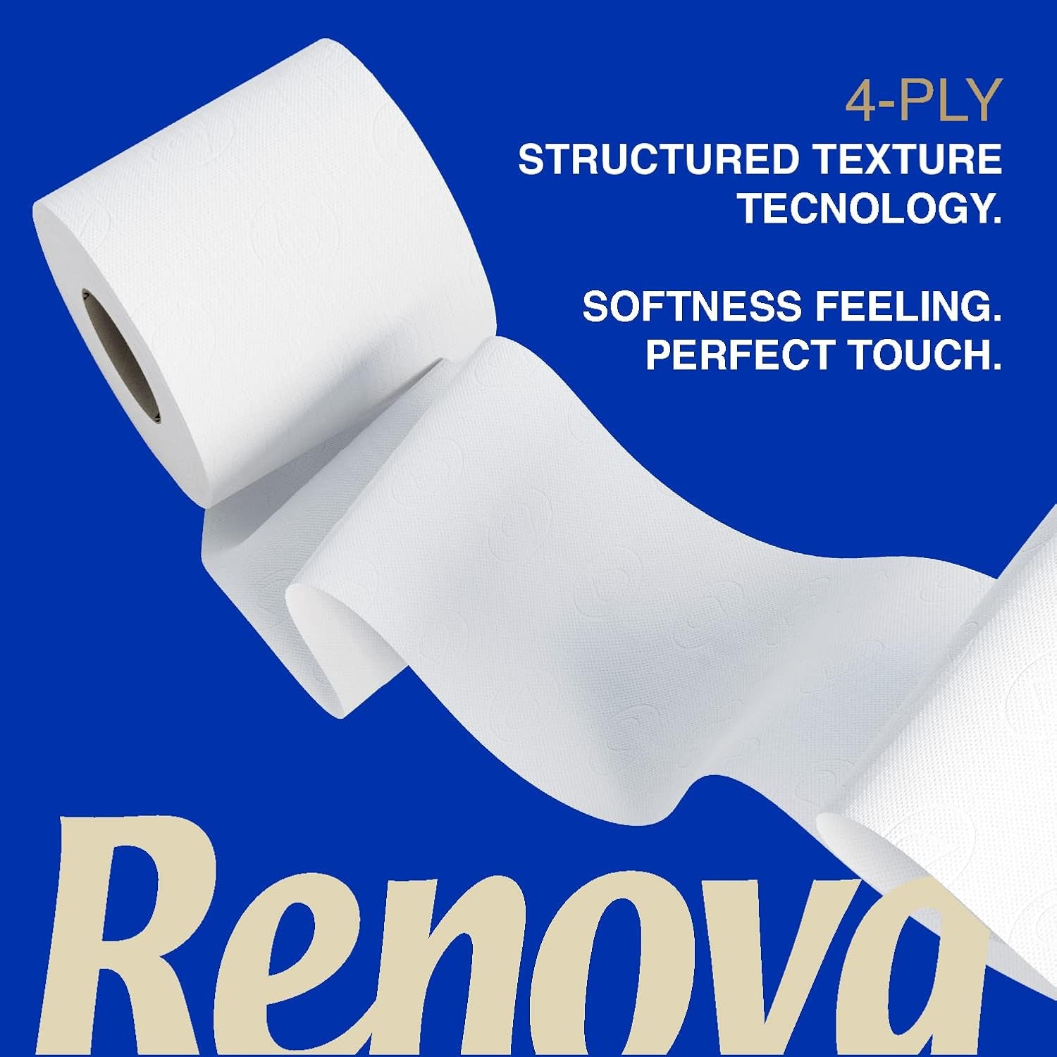 Renova Renova Divine Perfection Papier toilette, 42 rouleaux, papier toilette de qualité supérieure, 4 épaisseurs, ultra doux, extra résistant, épais, doux et absorbant, papier certifié FSC, 4400 g