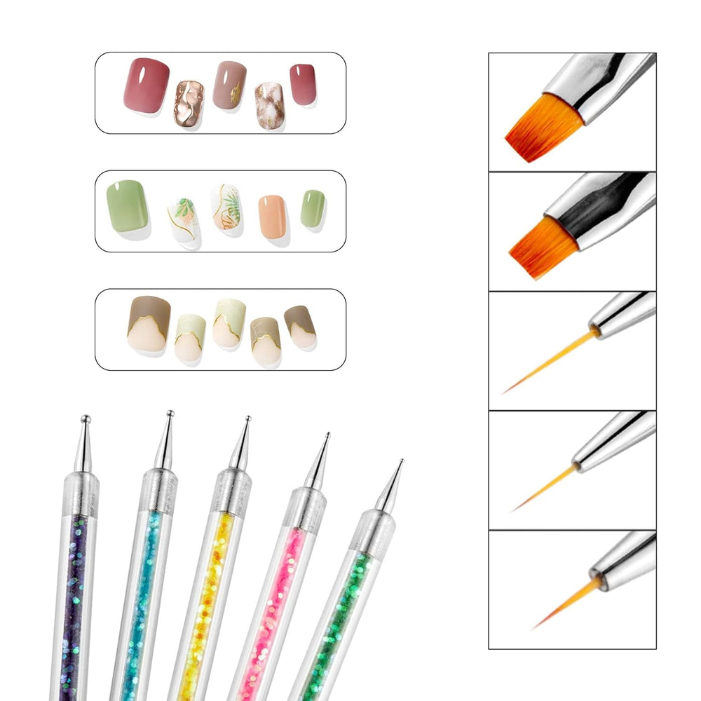 Nagel Art Fineliner Pinsel[5 Stück],Nagel Art Liner Pinsel,Professionel Detail Pinselset,Nagellack Pinsel,Pour Nail Art Design Painting Salon,Nageldesign Nagel Fußpflege