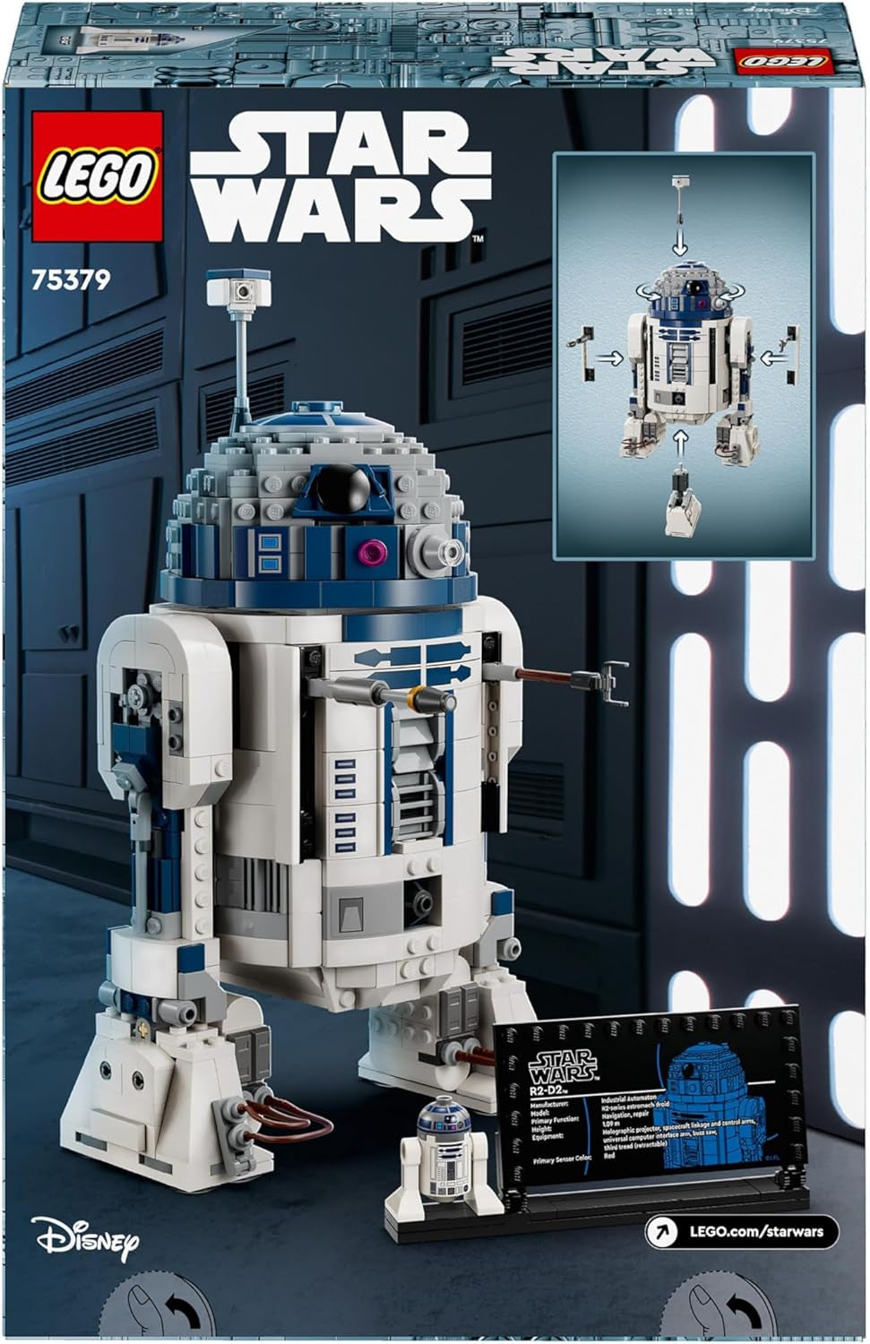LEGO Star Wars R2-D2 Ensemble de modèles pour enfants, garçons et filles, figurine de droïde à construire avec figurine du 25e anniversaire de Dark Malek et plaque de décoration, idée cadeau de collection 75379 Ensembles de construction Besuche den LEGO-Store