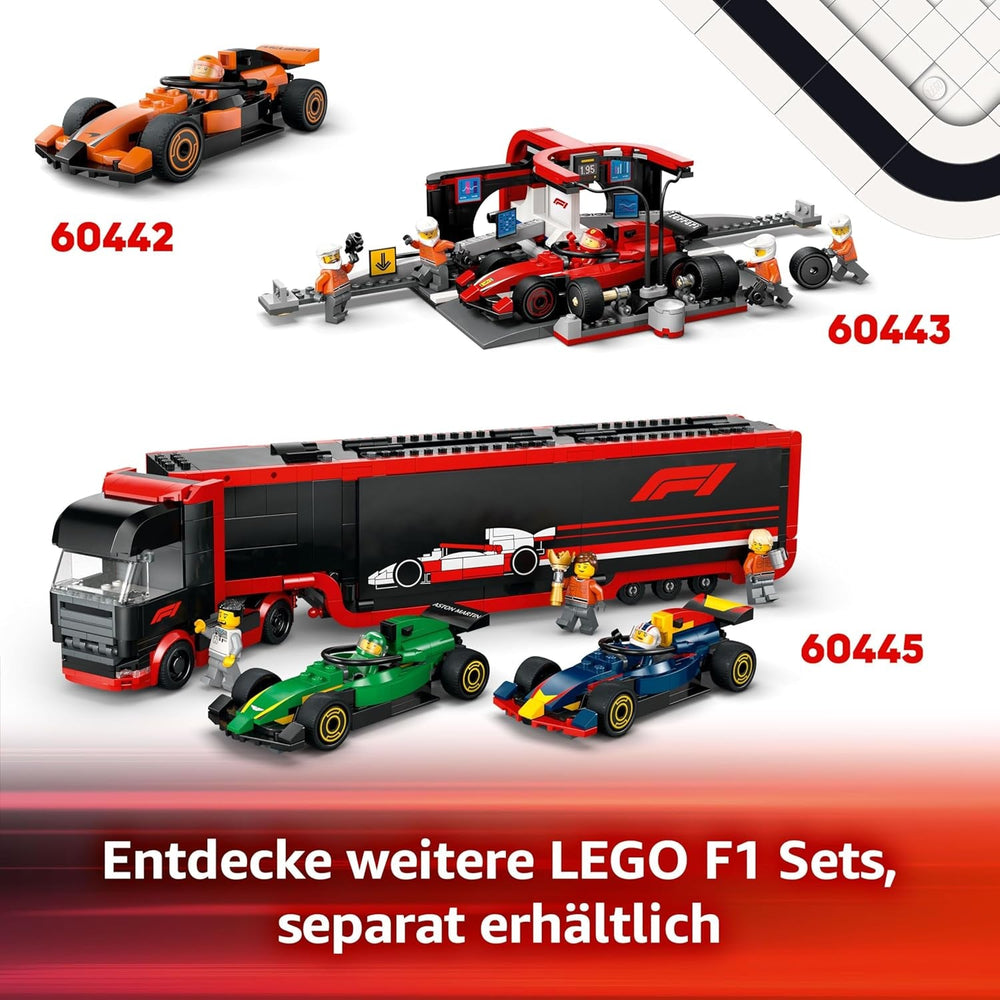 LEGO City F1 Williams Racing & Haas F1 Race Cars - Toy Formula 1 Building Models with 2 Driver Minifigures & Start Lights - Small Gift Idea for 4+ Year Old Toddlers, Boys & Girls - 60464