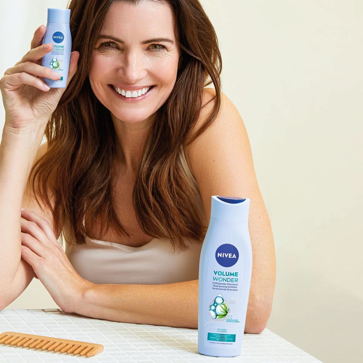 NIVEA Volume Wonder Shampooing fortifiant, shampooing volumateur, 50 ml Douche et bain Naty Shop