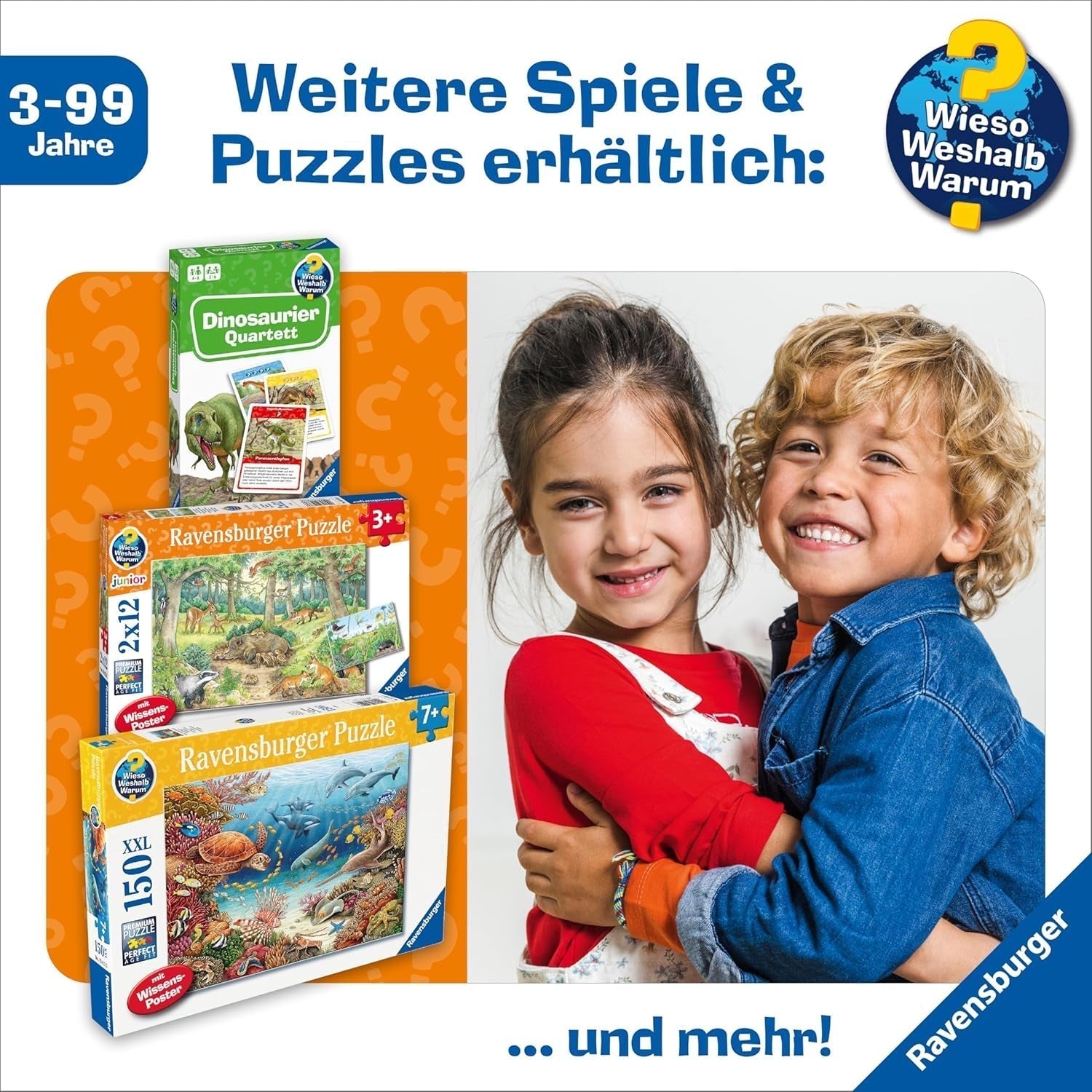Puzzle pour enfants Ravensburger 13411 - Créatures marines sur la barrière de corail - Pourquoi ? Pourquoi? Pourquoi? Puzzle 150 pièces XXL + poster de connaissances, pour les enfants à partir de 7 ans Puzzle Naty Shop