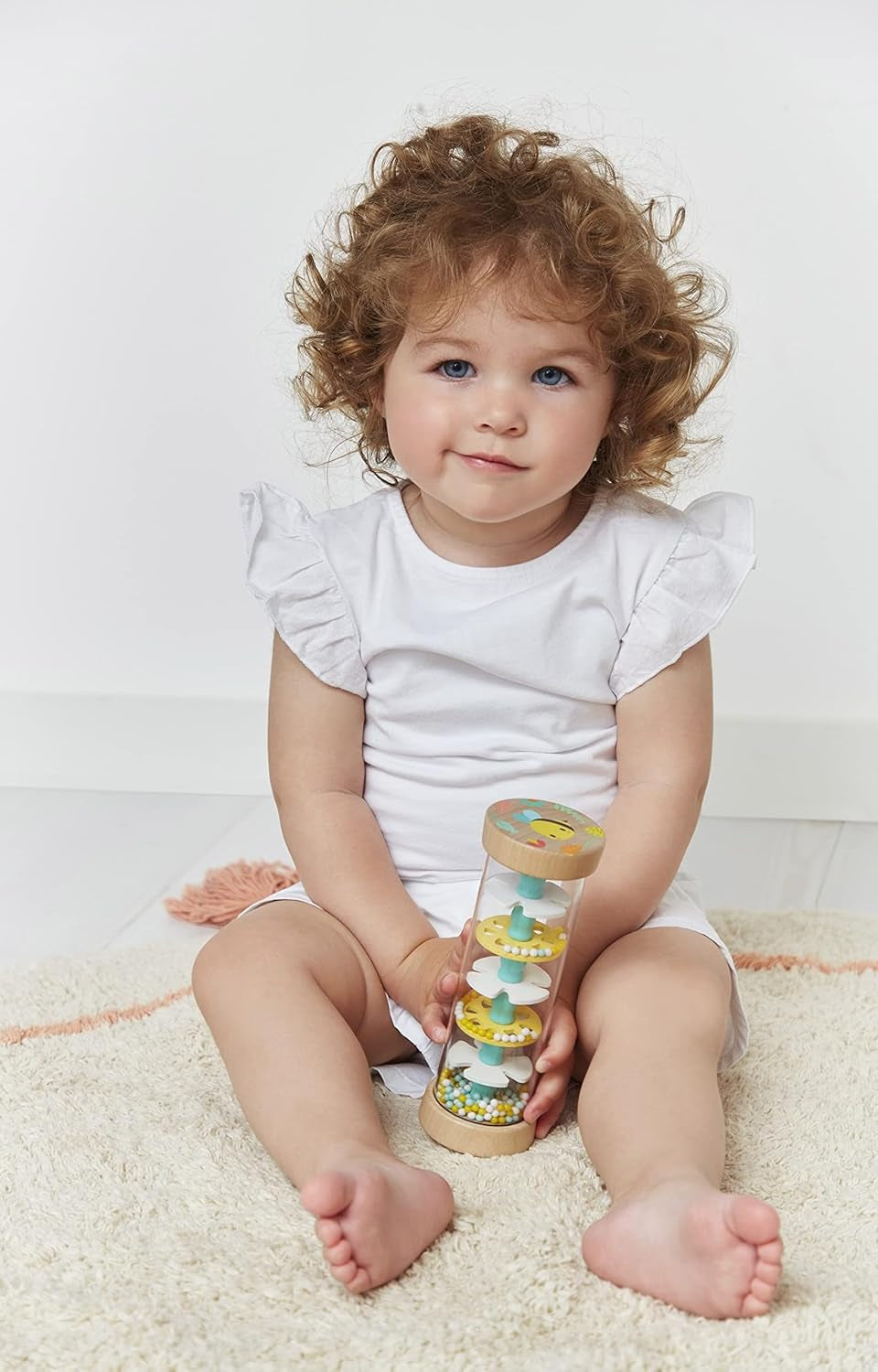 Janod - Faiseur de Pluie en Bois - Collection Pure - Jouet pour bébés et petits enfants - Développement de la motricité fine Stimulation visuelle et acoustique - Coloration à l'eau - Dès 6 mois, J05193 Jouets pour bébé Naty Shop