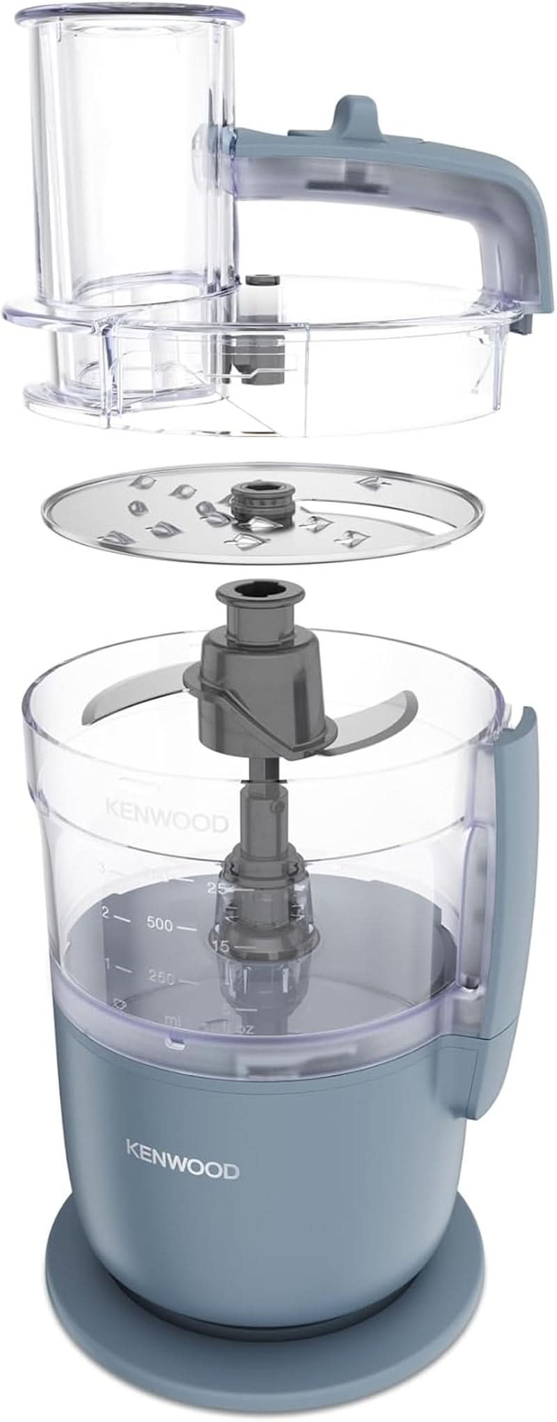 Kenwood Multipro Go FDP22.000GY, Robot Da Cucina Che Trita, Affetta, Grattugia, Réduire en Purea E Impasta, Ciotola Oui 1,3L, Lames de pétrissage, Disco Oui 4 Mm, 650W, Storm Blu Mama si Copilul Naty Shop
