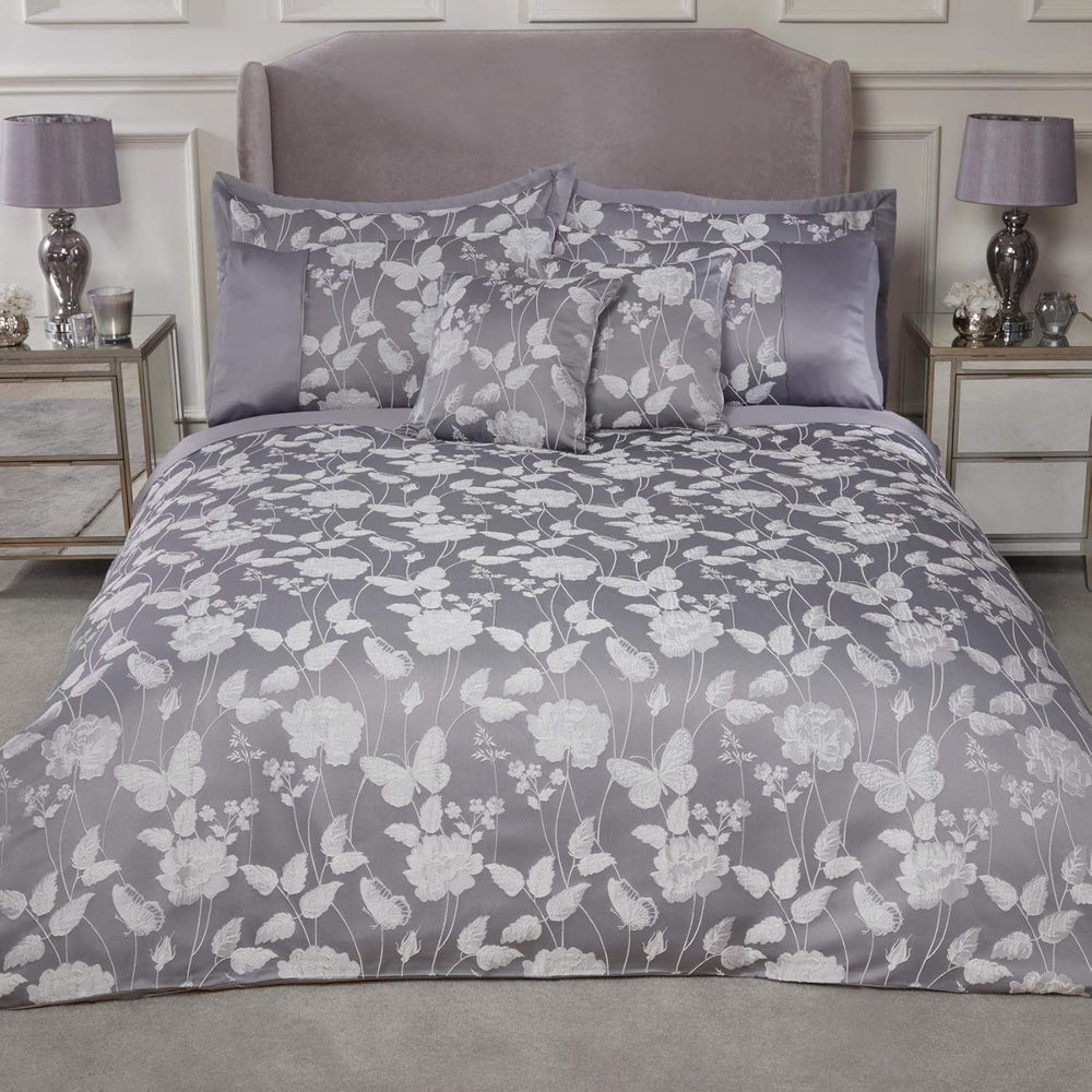 Emma Barclay Butterfly Meadow Couette pour lit King Size, 100 % polyester, crème Naty Shop Couettes et couettes Argenté Super King