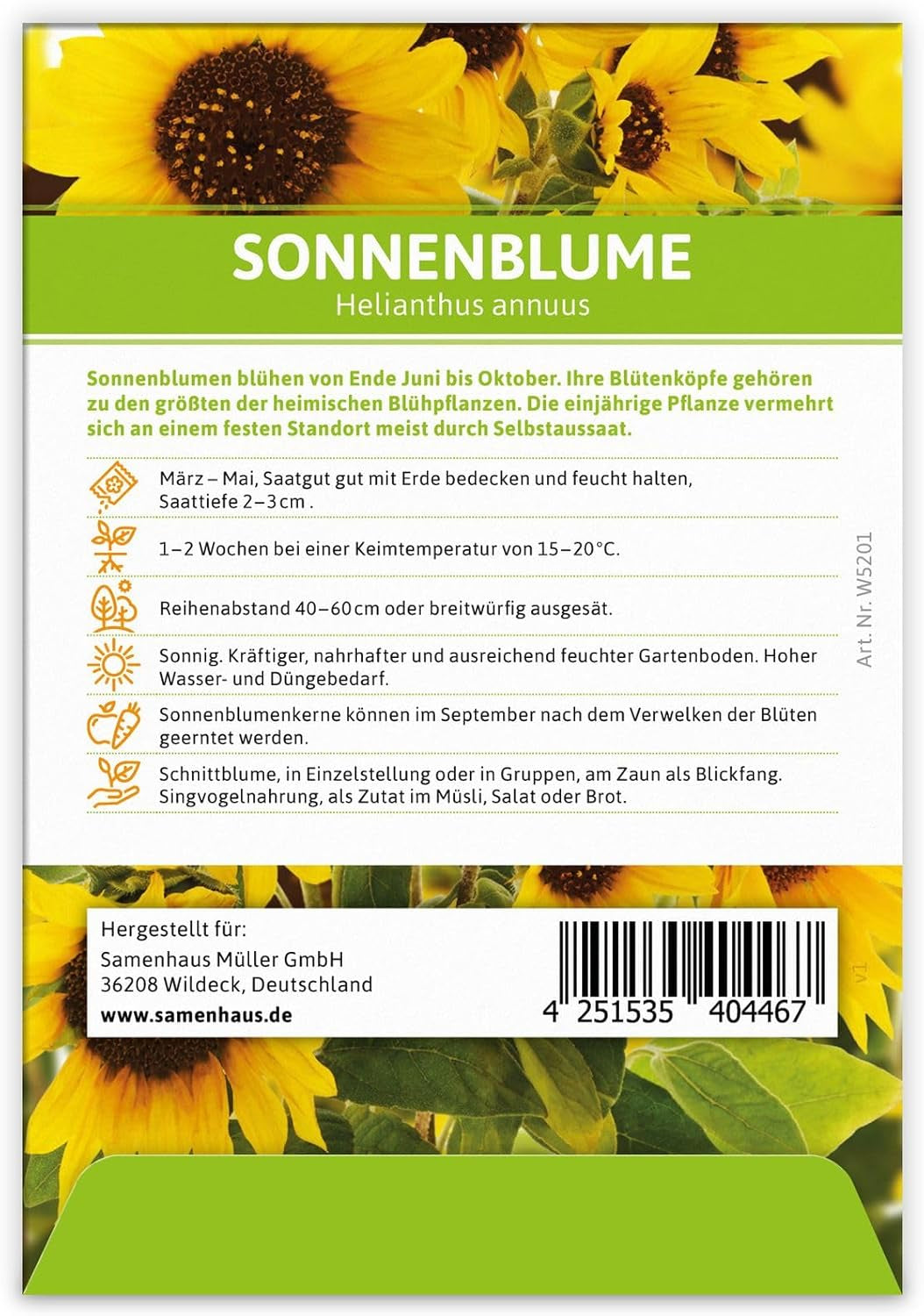 FLORTUS Sonnenblumen Samen Für Gastgeschenke (100 Tütchen) | Blumensamen Perfekt Als Dankeschön Geschenke, Werbegeschenke & Gastgeschenke Hochzeit