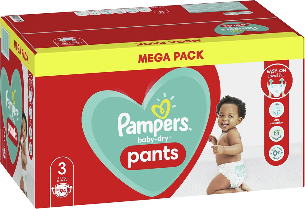 Couches Pampers Baby-Dry, taille 8, 43 couches, à partir de 19 kg, pack Jumbo+