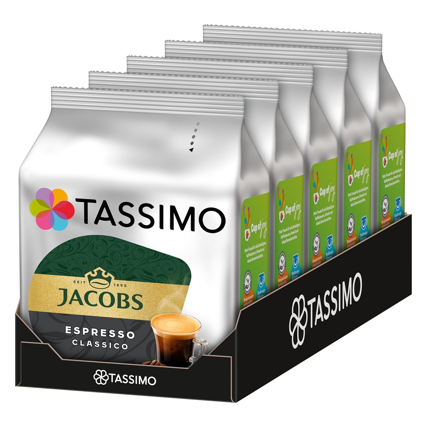 Tassimo Kapseln Jacobs Espresso Classico, 5 x 16 dosettes, 80 Kaffeekapseln