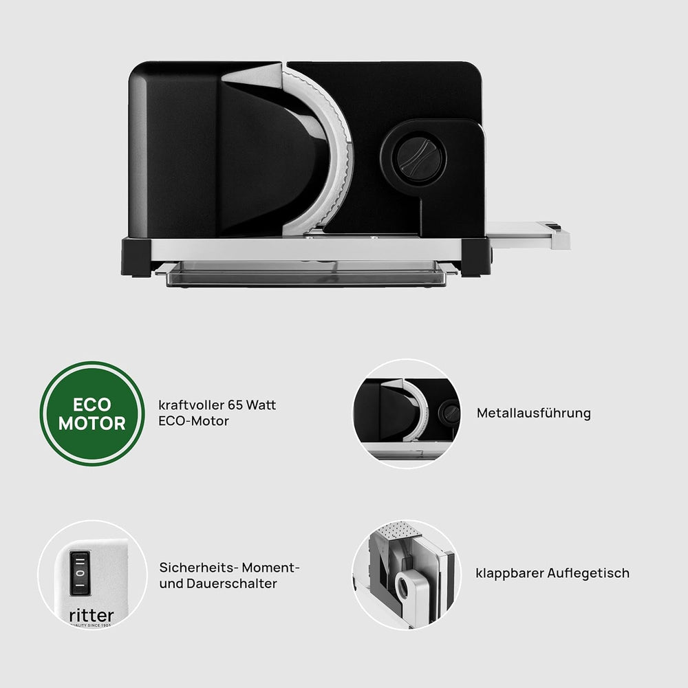 Ritter Icaro 5 Trancheuse électrique pliante multifonction et trancheuse à pain en métal avec moteur écologique, fabriquée en Allemagne Déchiqueteuses et trancheuses Naty Shop