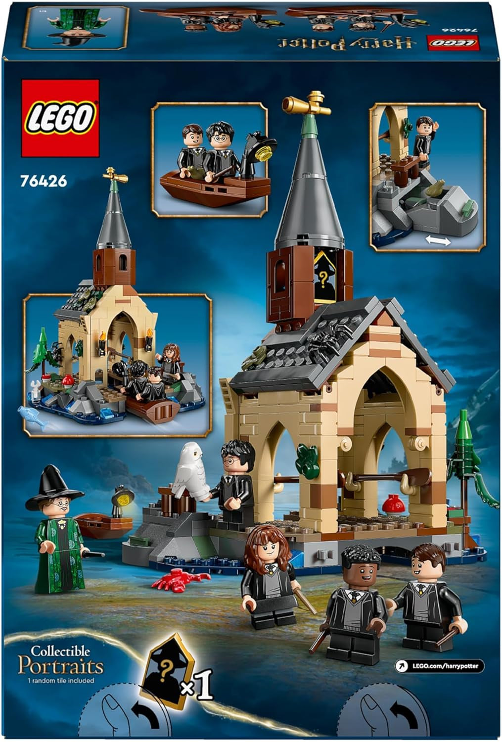 LEGO Harry Potter Modèle de hangar à bateaux du château de Poudlard pour enfants, comprend 2 bateaux à construire et 5 mini figurines, cadeau pour les filles, les garçons et tous les fans à partir de 8 ans 76426 Ensembles de construction Besuche den LEGO-Store