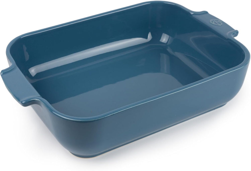 Peugeot Appolia Rechteckige Auflaufform Mit Griffen, Keramik, Schiefer / Grau, 7.2X31X21.7 Cm, Fassungsvermögen: Env. 2 L, 60060 Moules et plaques à pâtisserie Naty Shop Hellblau