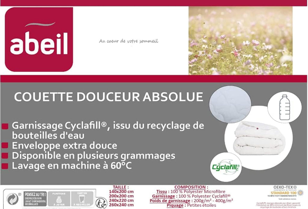 Abeil 15000000325 Oreiller, blanc, blanc, 240 X 260 cm Couettes et couettes Naty Shop