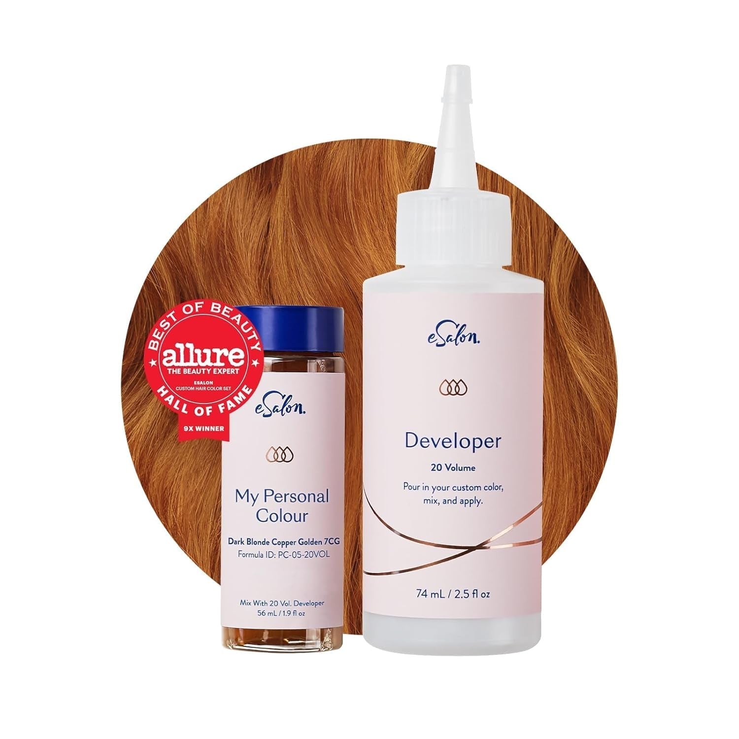 Ensemble de teintures capillaires permanentes, couverture 100 % des gris, coloration maison, 0 % d'ammoniaque, teintures capillaires multidimensionnelles, teintures capillaires professionnelles Naty Shop Blond foncé cuivré doré 7Cg