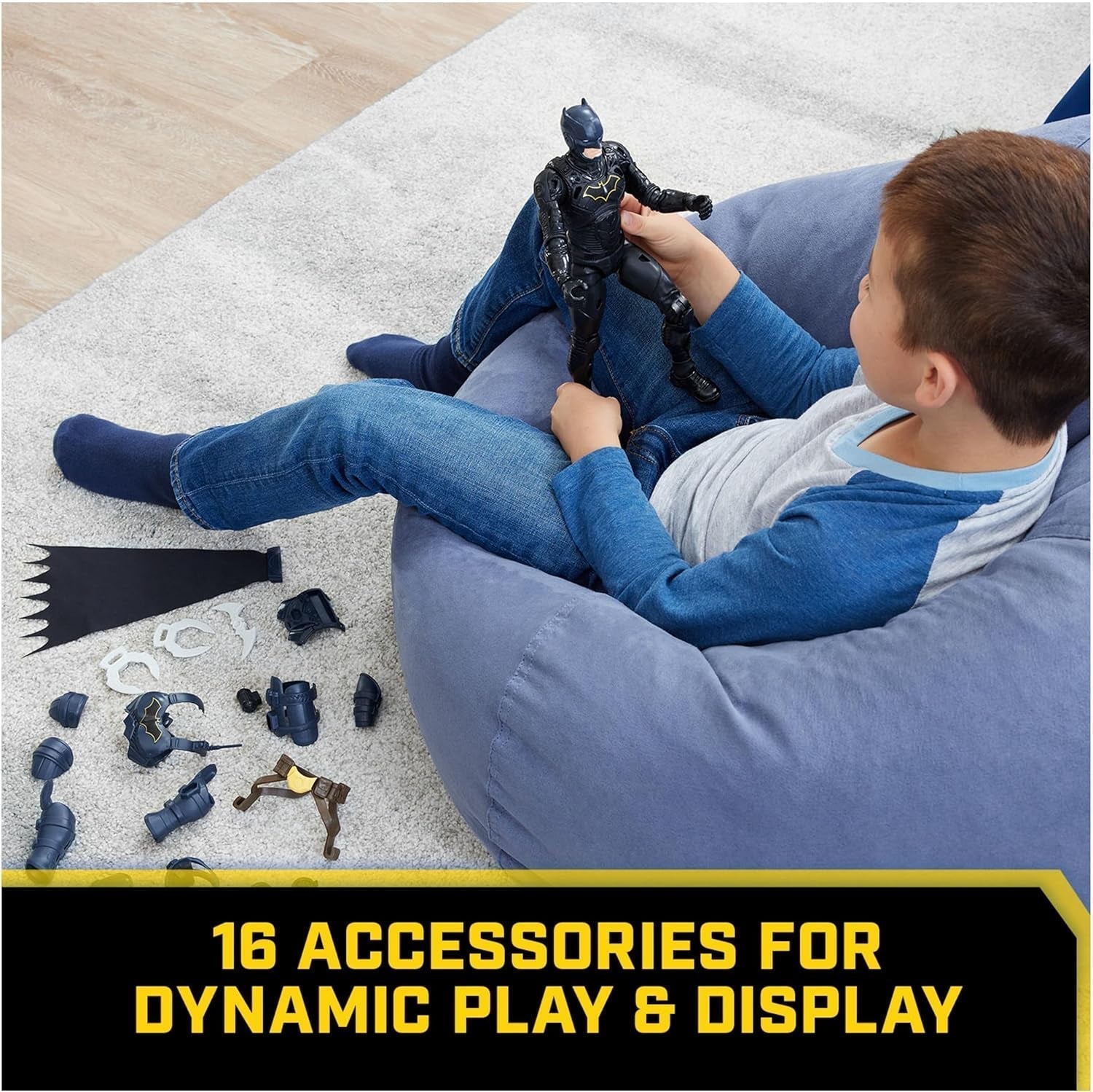 Figurine d'action DC Batman Adventures, 30 cm - Avec 16 pièces d'équipement et entièrement mobile pour des aventures passionnantes et des cascades pleines d'action, jouet pour enfants à partir de 3 ans Figurines Naty Shop