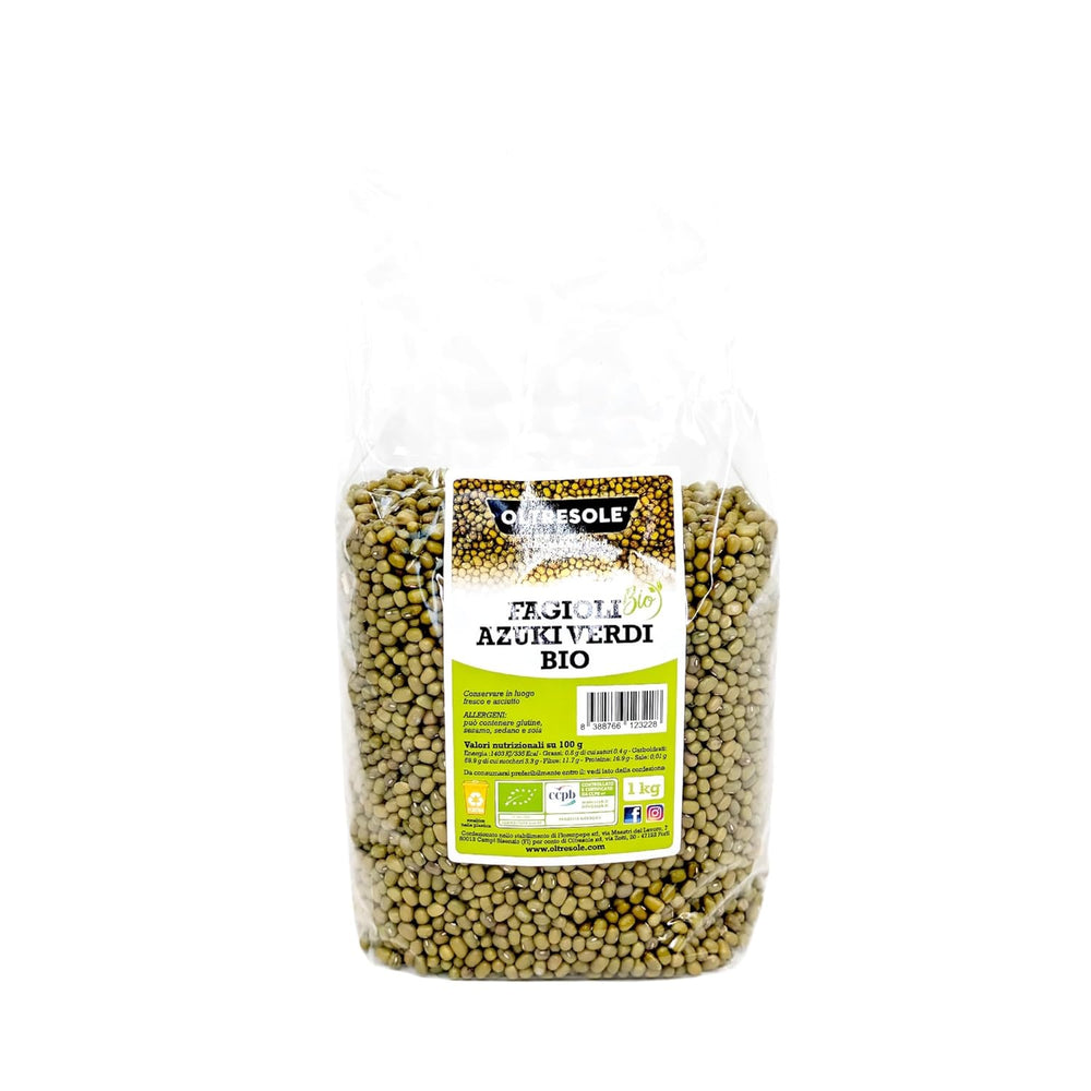 Haricots verts azuki biologiques, 5 kg, légumineuses séchées issues de cultures biologiques contrôlées, idéales pour les soupes, salades et recettes végétaliennes et végétariennes, pack économique