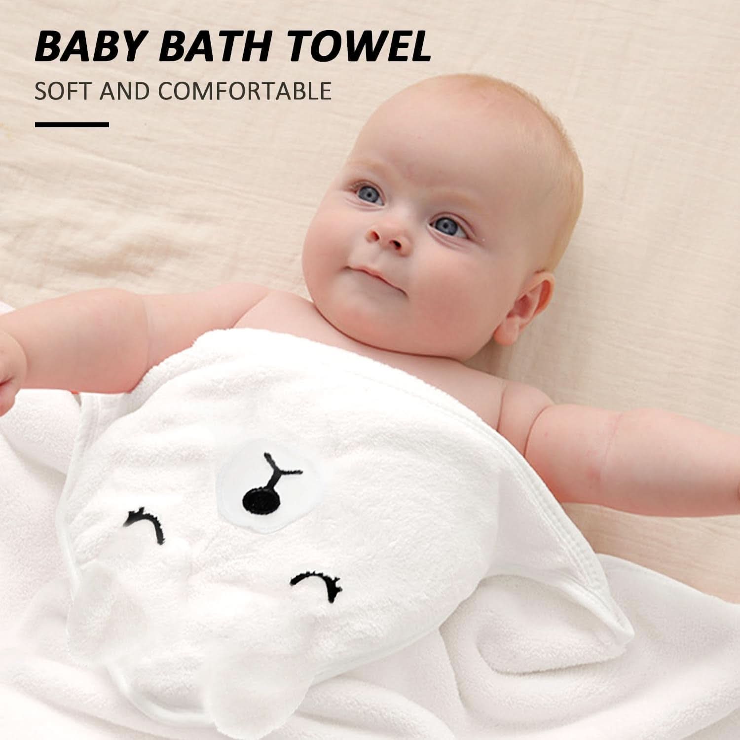 Serviette à capuche bébé, douce et absorbante Mère et Enfant Naty Shop