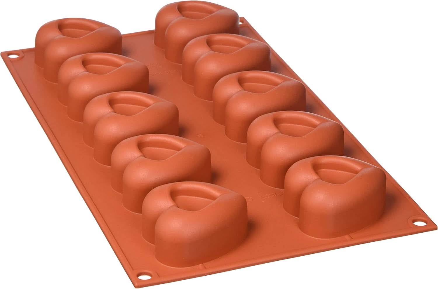 Silikomart 20.036.00.0060 SF 036, Kitchen Heart Naty Shop M (48 x 54 mm, profondeur 27 mm. Volume : 10 x 45 ml) 10 x Coeurs avec encoche