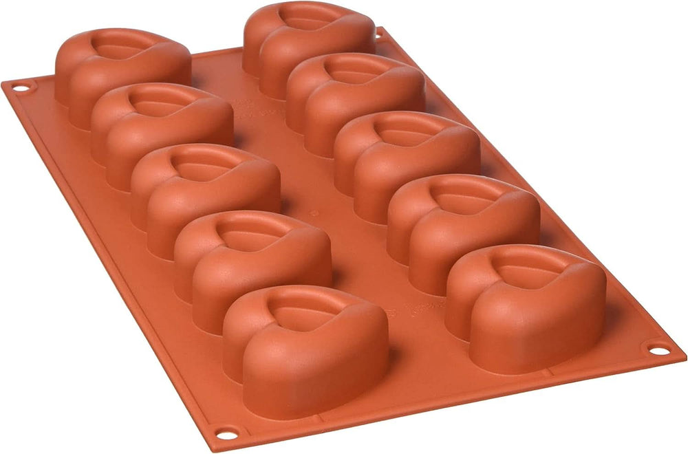 Silikomart 20.036.00.0060 SF 036, Kitchen Heart Naty Shop M (48 x 54 mm, profondeur 27 mm. Volume : 10 x 45 ml) 10 x Coeurs avec encoche