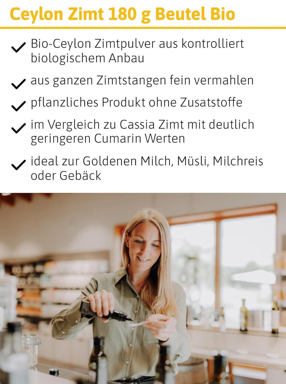 - BIO Ceylan Zimt | Ceylan Zimtpulver aus contrôle biologique Anbau | Zimtpulver fein vermahlen aus ganzen Zimtstangen. Idéal pour Muesli, Milchreis, Gebäck uvm. | Contenu : 180 g