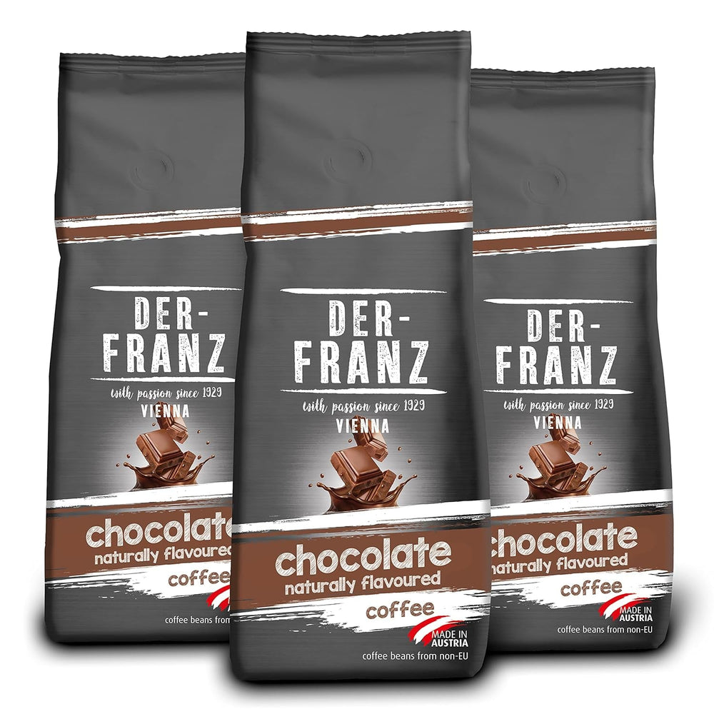Café Der-Franz, grains de café Arabica et Robusta Café Naty Shop 3 x 500 grammes Chocolat
