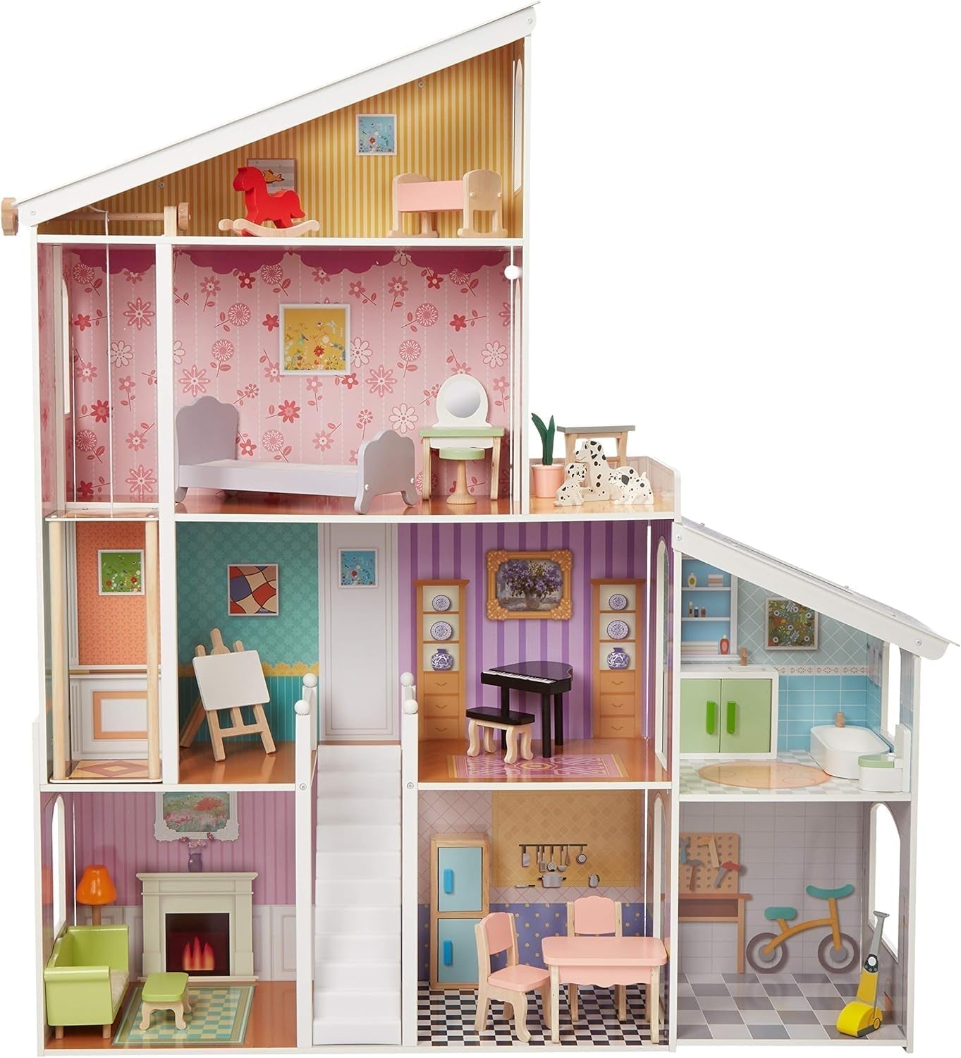 Amazon Basics Maison de poupée en bois à 4 niveaux et accessoires de meubles pour poupées de 12 pouces Naty Shop Dollhouses Titre par défaut