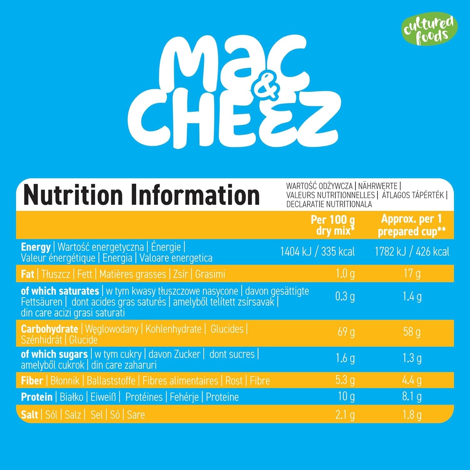 Cultured Foods Vegan 3-er Set Macaroni au fromage végétalien, sauce Gouda, sauce cheddar, Laktosefrei sans gluten MAC & CHEEZ CHEATCHEEZ