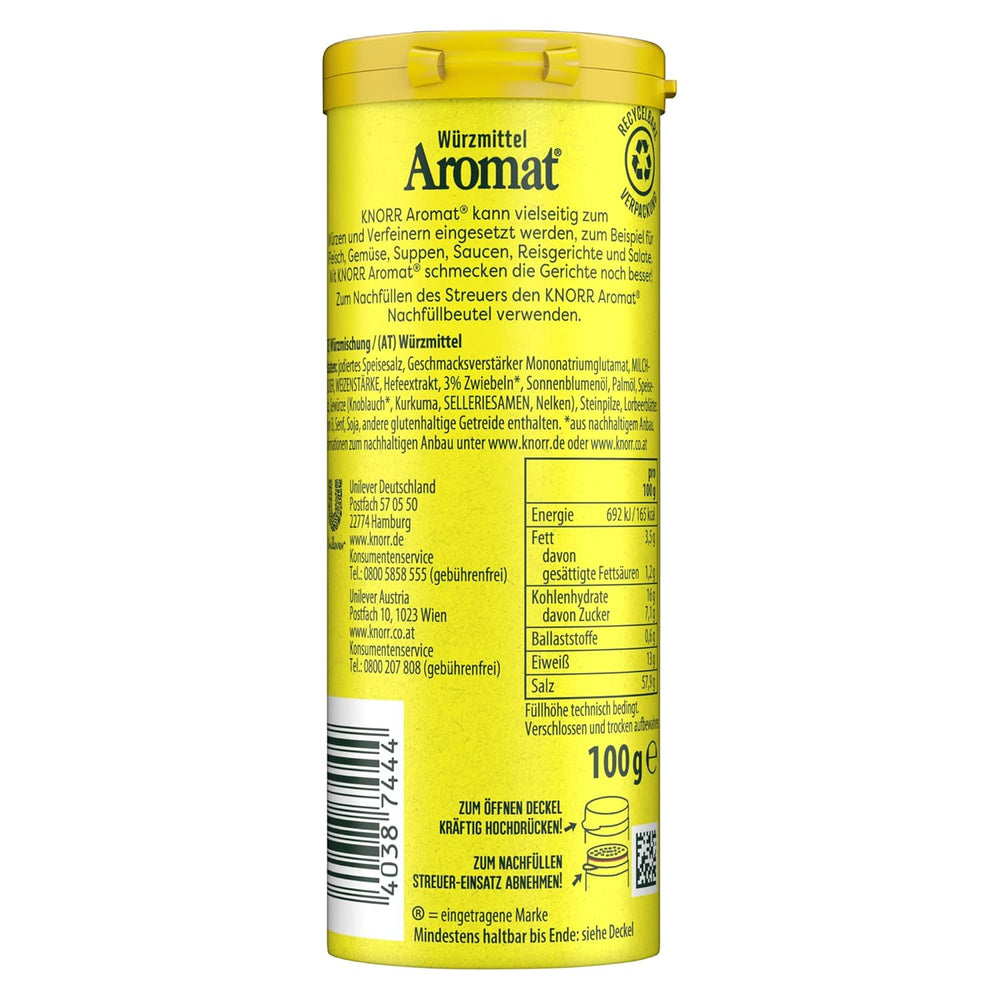 Knorr Würzmischung Universal Aromat für schnelle Gerichte zum Assaisonnement et assaisonnement de viande, légumes, sauces et plus encore 100 g