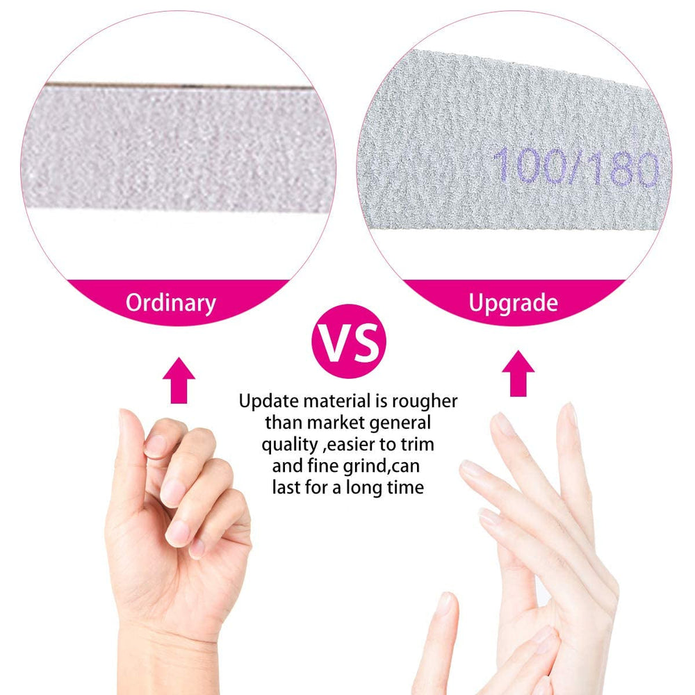 URAQT Professionnel Nagelfeile, 16 Stück, Feile 100/180, Washbar, Für Nägel, Doppelseitig – Friseursalon, Haustiere (Blanc)