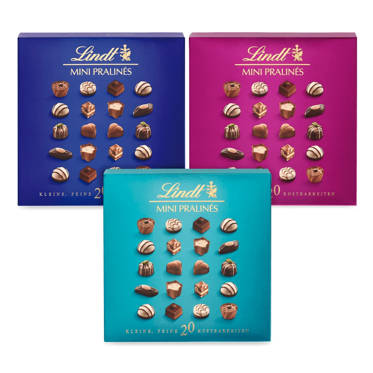 Chocolat Lindt - Nougat Mini Pralinés, 165 grammes, boîte de 36 pralines Naty Shop Bonbons au chocolat 100 G Mix