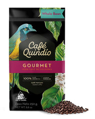Cafe Quindio Gourmet - Café Spécial - Café en grains 100% Arabica, Colombie, 250g - idéal pour les machines à porte-filtre, les machines entièrement automatiques, le café filtre ou la presse française