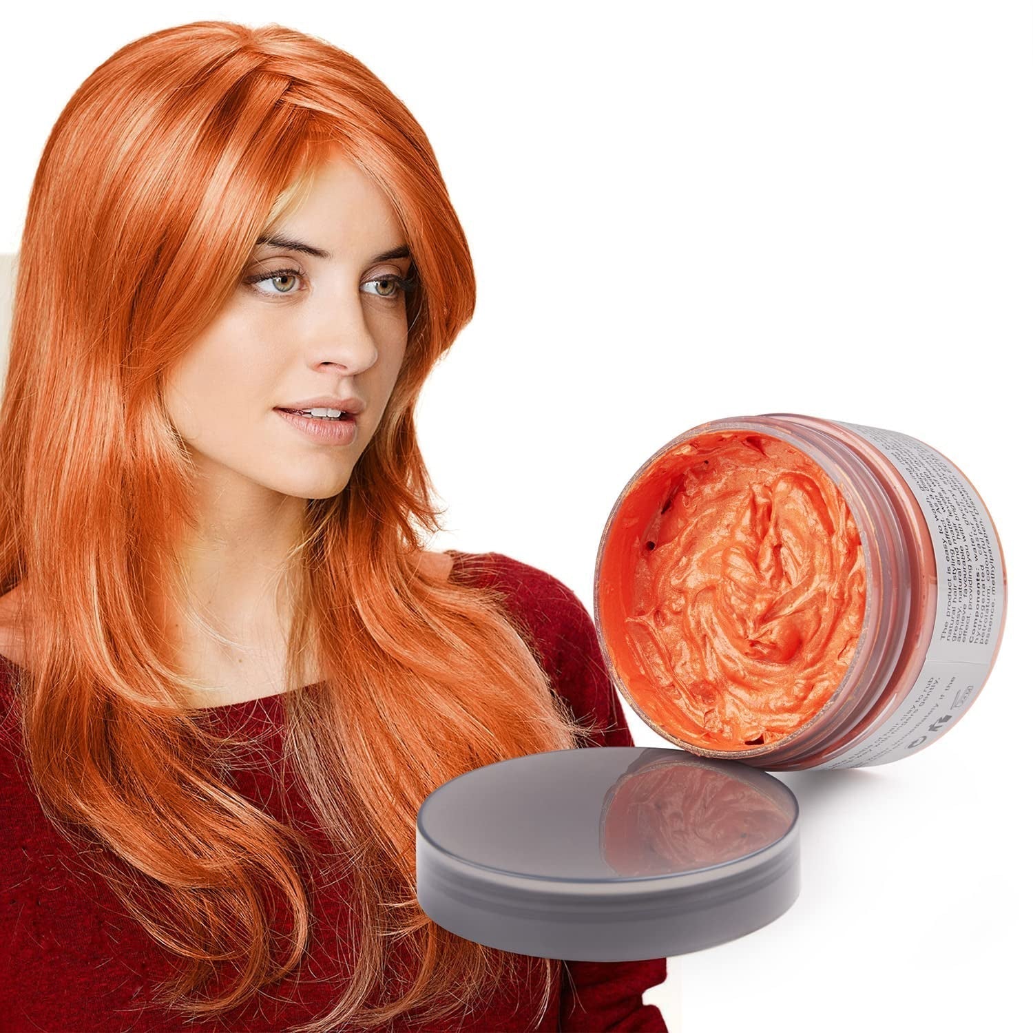 Coloration capillaire, teinture capillaire temporaire, teinture capillaire gris argenté 4,23 oz, teinture capillaire temporaire pour fête, cosplay et Halloween (gris argenté) Naty Shop Orange Hair Dye