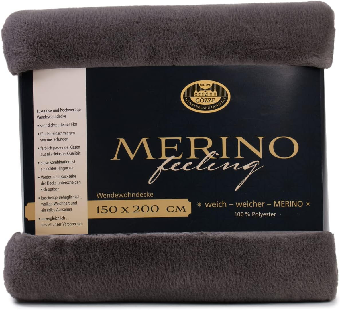 Gözze - Couverture Confortable, Réversible, Haute Densité 600 G/M², 150 X 200 Cm - Lits et Couvertures Vert Foncé Besuche den Gözze-Store Anthracite 150 X 200 Cm