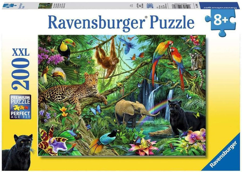 Ravensburger Puzzle pentru copii - 12660 Animale în junglă - Puzzle cu animale pentru copii de la 8 ani, cu 200 de piese în format Xxl Puzzle Naty Shop Titlu implicit