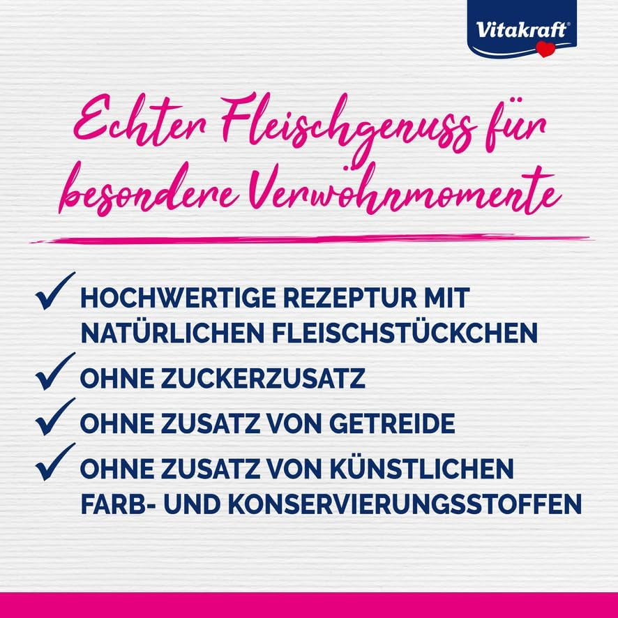 Vitakraft Poésie Délice, Country Selection, Nassfutter Katze, Katzennassfutter Gelee, au poulet, au bœuf (1 paquet de 6x 85g)