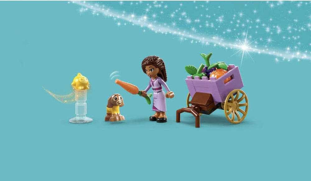 LEGO 43223 Disney Wish Asha à Rosas City, ensemble du film Wish avec marché, mini poupée Asha, Valentino en chèvre jouet et figurines étoiles, cadeau pour enfants de 6 ans, ensembles de construction pour filles et garçons Besuche den LEGO-Store